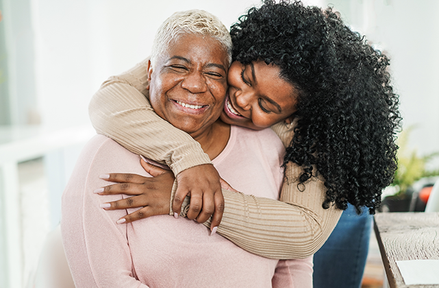 grandmother and teen granddaughter